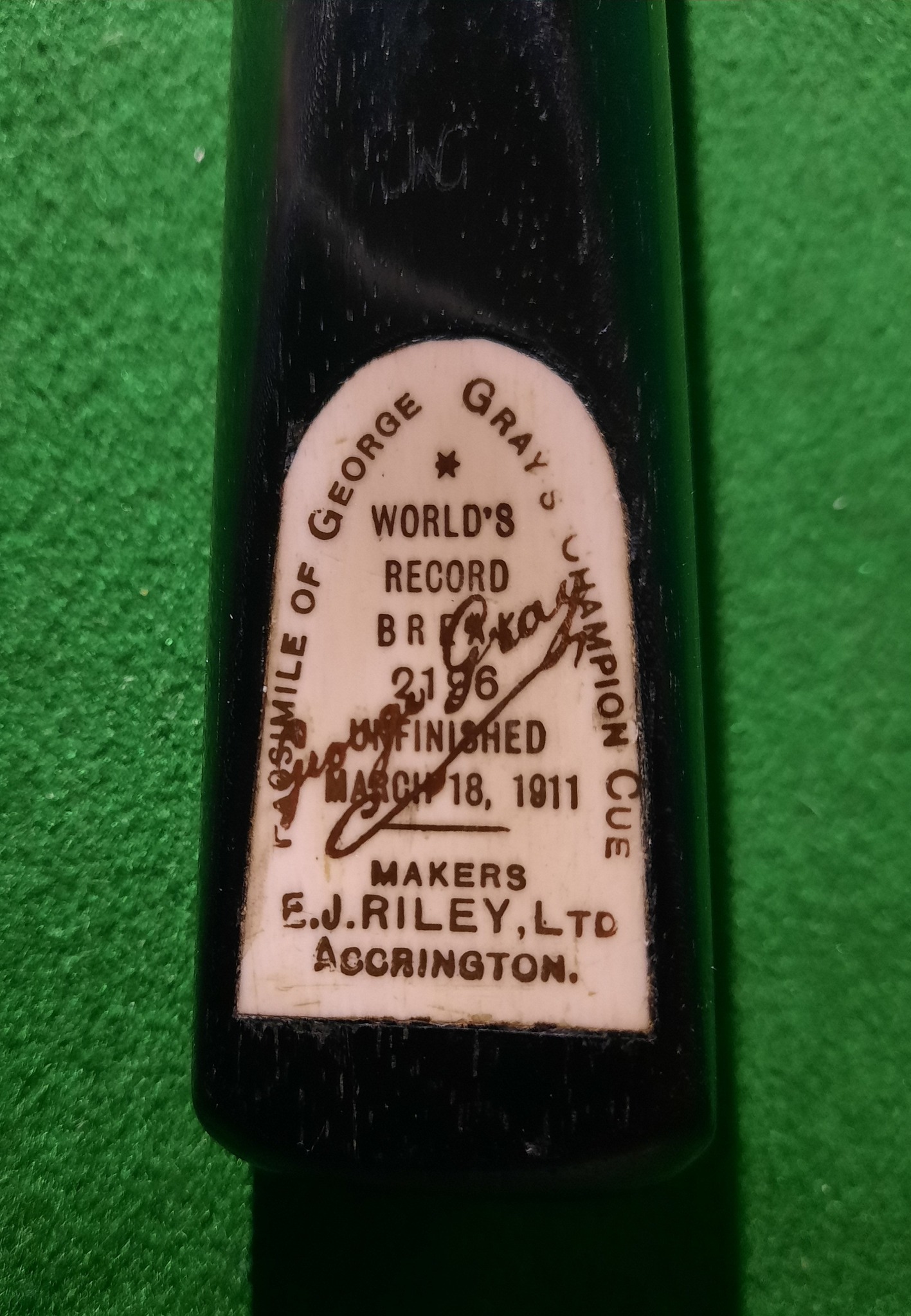 George Gray Facsimile cue