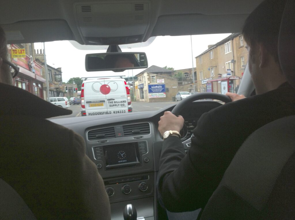 Dominic Dale Driving, David Smith and myself are passengers
